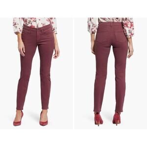 NYDJ Sheri Slim Ankle Jeans Dark Cherry Lift Tuck Stretch Shaping 6